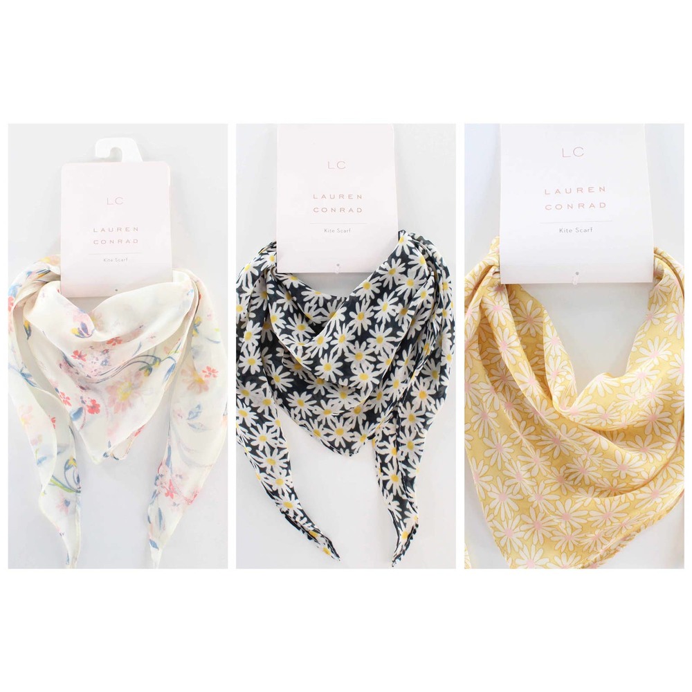 Lauren Conrad 3 Daisy Kite Scarf Lot #SF005,6,7